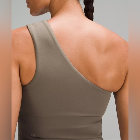 LULULEMON align asymmetrical one shoulder tank top taupe Nomad 10 - Picture 3 of 6